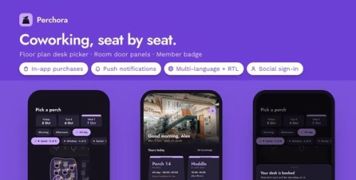 Perchora | Flutter Coworking Space Member App With Laravel Admin