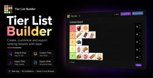 Tier List Builder - Drag & Drop Ranking App | React, TypeScript