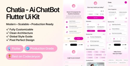 Chatia – AI Chatbot Flutter Ui