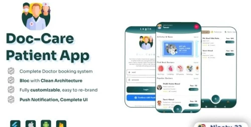 Doc-Care Patient - Flutter 3.x | BloC | Clean Architecture | Firebase | Full Solution