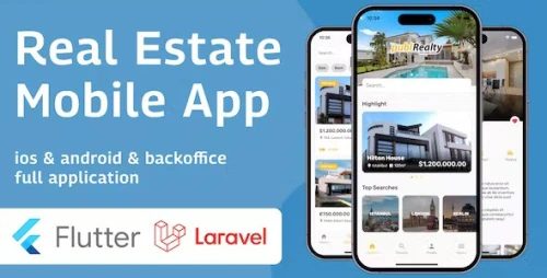 Flutter Real Estate Mobile App with Admin Panel - Flutter & Laravel 9