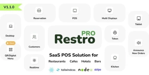 RestroPro SaaS - Restaurant POS Software React Node.js Script