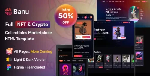 Banu - NFT Marketplace HTML Template