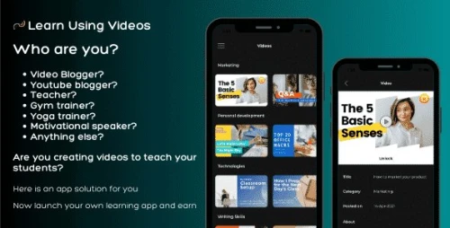 Teach via video iOS app with admin panel - Perfect solution for teachers and video bloggers to earn