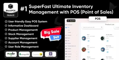 BlackPOS : Ultimate Multipurpose Inventory Management with POS ( Point of Sale ) - Node JS + MongoDB