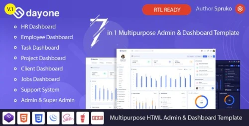 Dayone - HRM, Employee & Project Admin Dashboard HTML Template