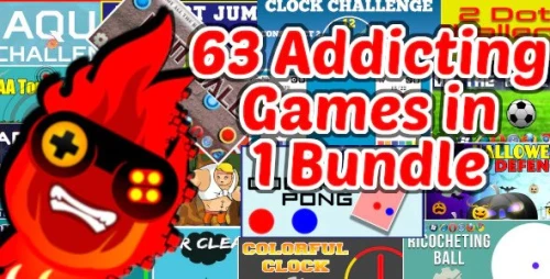 63 Addicting Construct 2 HTMl5 Games with Capx in 1 Bundle - HTML5 and iOS and Android