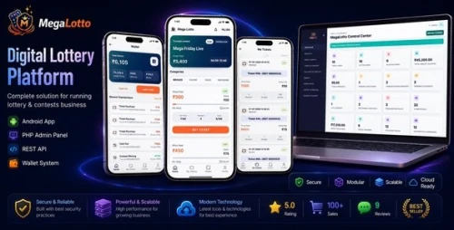 MegaLotto - Digital Lottery Platform with Android App & Admin Panel