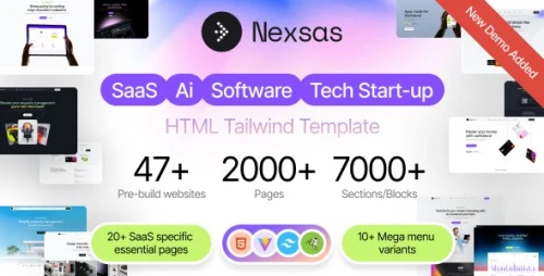 Nexsas | SaaS & AI Startup Tailwind Template