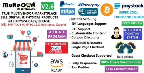 MulteCart Ultimate Ecommerce - Digital Multivendor Marketplace Online Store - eShop CMS
