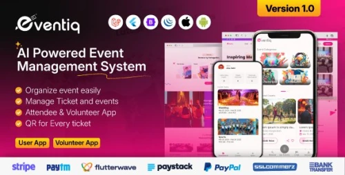 Eventiq | Event Management with Ticket Booking Web and Mobile App