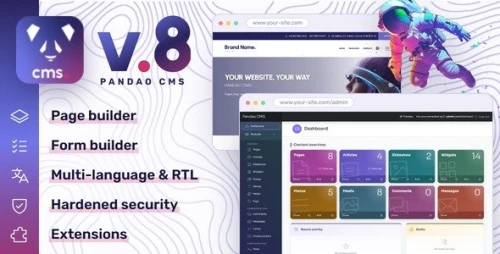 Pandao CMS Pro 8 - Multilingual PHP CMS with Page Builder