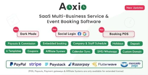 Aoxio - SaaS Multi-Business Service Booking Software [Extended Version]