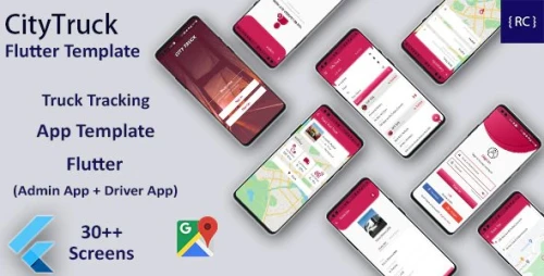 Truck Tracking Android + iOS App Template | 2 Apps | Truck App | Flutter 3 | CityTruck