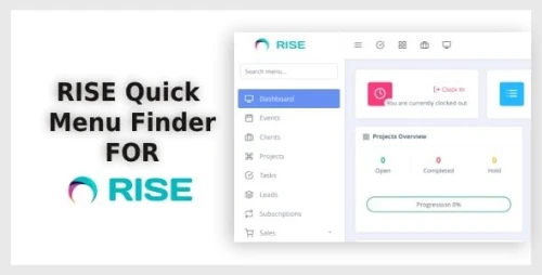 RISE Quick Menu Finder – Smart Sidebar Search for RISE CRM