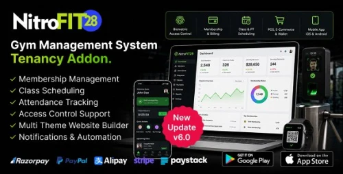 NitroFIT28 | Fitness & Gym Management System Multi-Tenancy Addon