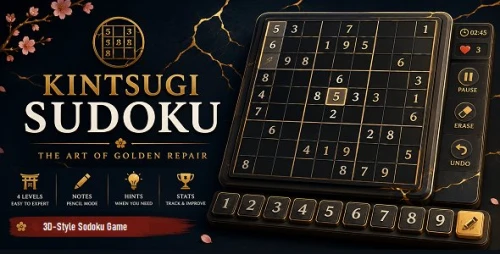 Kintsugi Sudoku | 3D Style HTML5 Puzzle Game