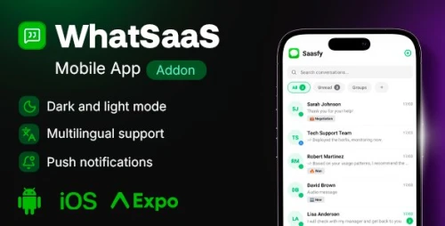 WhatSaaS Mobile — WhatsApp Sales & Support App for Android & iOS (Add-on)