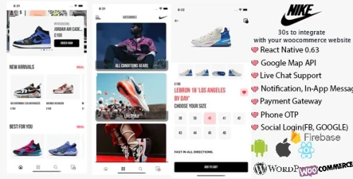 React Native Woocommerce - Nike Mobile App Template