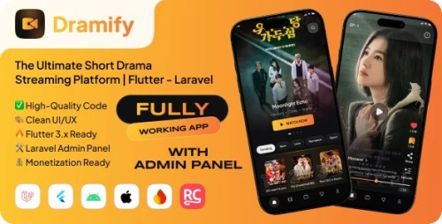 Dramify | Full Short Drama Streaming Flutter App With Laravel Admin Panel