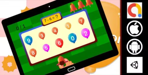 Edukida - Darts & Balloon Unity Educational kids Game With Admob Ad For Android and iOS