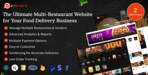 eRestro Multi Restaurant Web - Online Multi-Vendor & Restaurant Food Ordering Web App