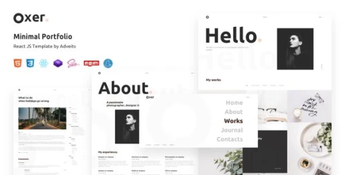 Oxer - Minimal Portfolio React JS Template