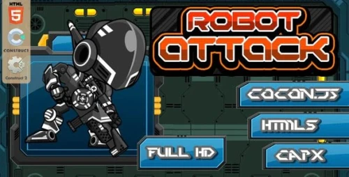 Robot Attack - Construct 2 - Construct 3 and Html5 Game