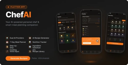 ChefAI — AI Recipe Generator, Meal Planner & Calorie Tracker | Flutter Full App