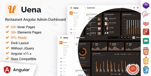 Uena - Restaurant Food Angular Admin Dashboard Template