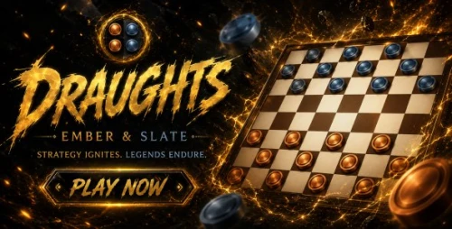 Draughts Ember & Slate | HTML5 Game With AI and PvP