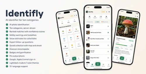 Identifly | Flutter App AI Multi Category Identifier With Laravel Admin Panel