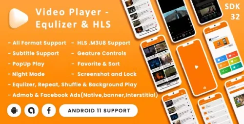 Video Player with Equalizer - Subtitle - HLS Play(Android 13 + SDK 34)