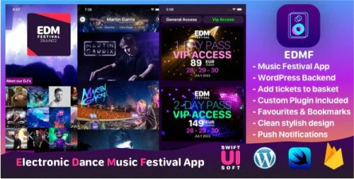EDMF - Music Festival IOS App with WordPress backend