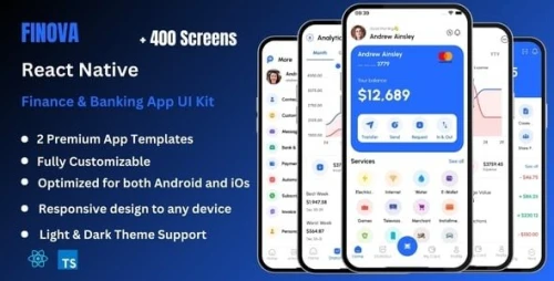 Finova - Finance, Banking, & Online Payment React Native CLI Ui Kit