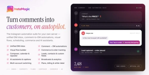 InstaMagic SaaS | AI-Powered Instagram CRM, Marketing Automation and Chatbot Builder