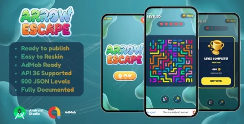 Arrow Escape - Puzzle Game Android Studio Project with AdMob and Publish Ready