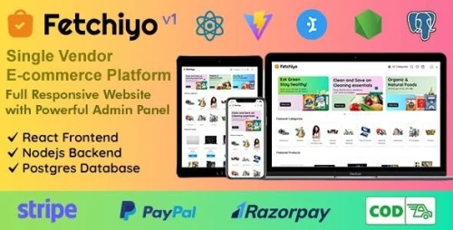 Fetchiyo - Single Vendor Ecommerce Platform with React, NodeJs & PostgreSQL