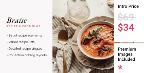 Braise - Recipe & Food Blog WordPress Theme