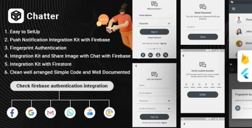 Flutter Firebase Chat , Authentication & Social Media Integration - Chatter