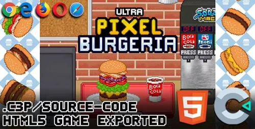 Ultra Pixel Burgeria HTML5 / Construct 3 Game
