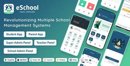 eSchool SaaS - School Management System with Student/Parent Flutter App, Student Web, Laravel Panel