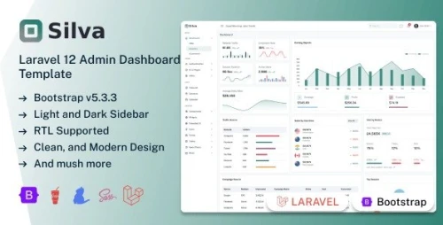 Silva - Laravel 12 Admin Dashboard Template