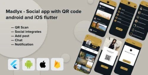 Madlyx - Social app with QR code android and iOS flutter