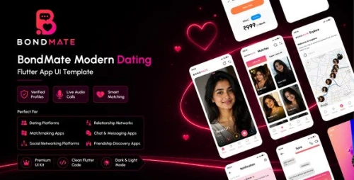 BondMate | Dating App Flutter UI Template