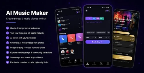 Muzicon | Flutter App AI Song and Video Generator