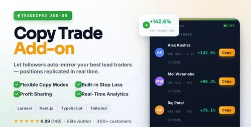 TradexPro - Copy Trade Add-on | Crypto Social and Copy Trading for Your Exchange