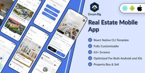 DreamBig - Domain Clone Real Estate App For Property Buyer & Seller | React Native CLI template