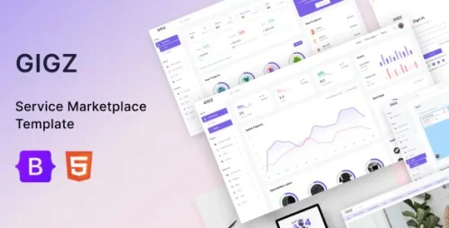 Gigz - Service Marketplace Landing Page & Admin Template