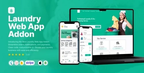 Laundry - Web App Addon | Laundry booking system | Quick wash | On-Demand Laundry